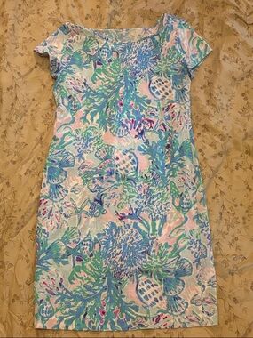 Lilly Pulitzer Marlowe Short-Sleeve T-shirt Dress in Amethyst Tint Craysea Print